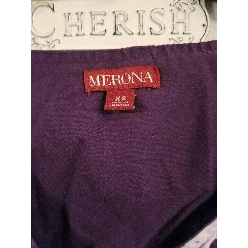 Merona Sleeveless Dress Purple Tie Dye Size XS X-Small V-neck Maxi Lined Womens - Picture 4 of 7